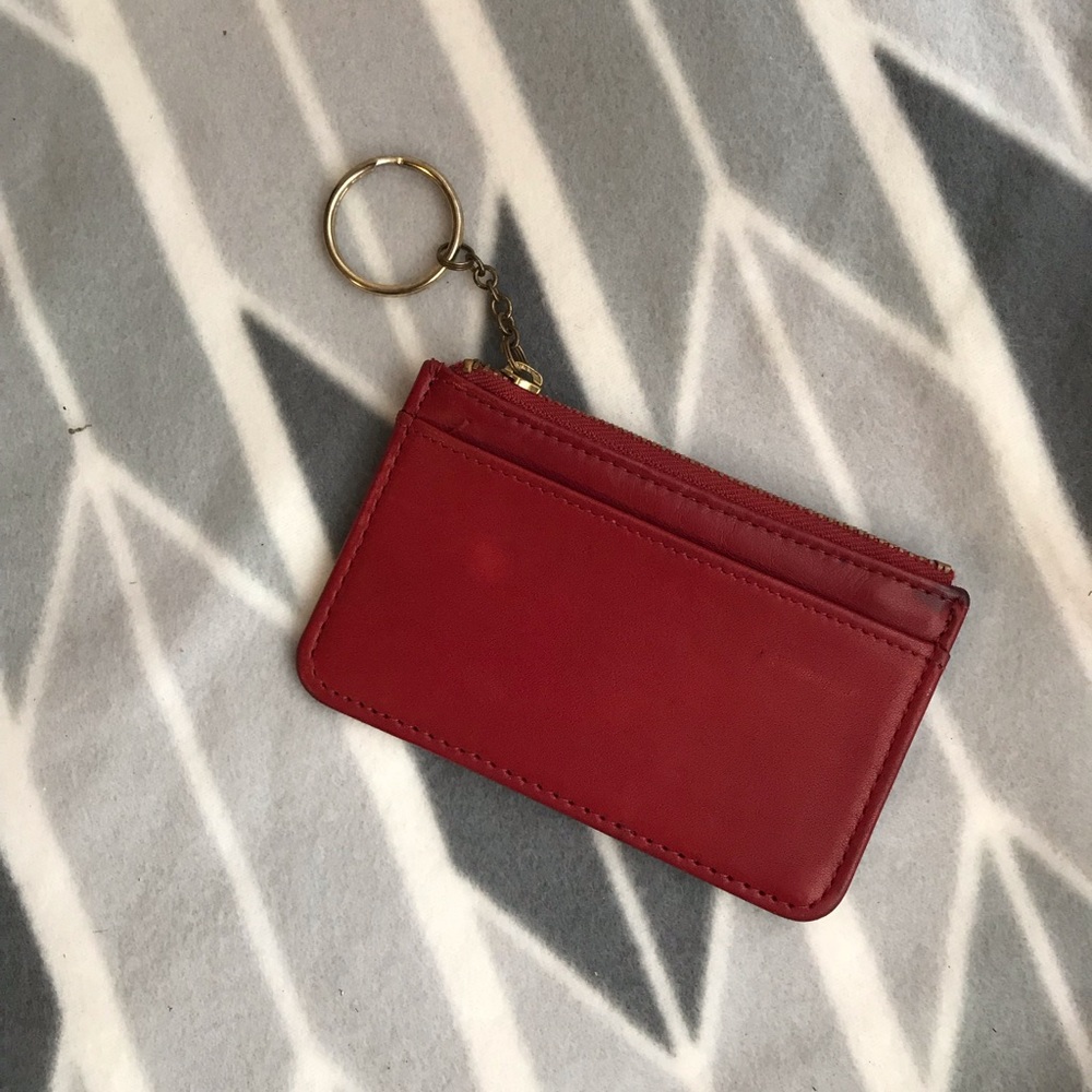 COACH BLEECKER VINTAGE RED LEATHER MINI SKINNY - Picture 1 of 7